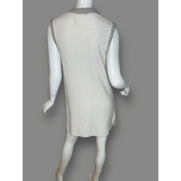 Amina Rubinacci Sz 40 Light Gray Cashmere Blend Knit Pockets Cardigan Sweater - Picture 3 of 12